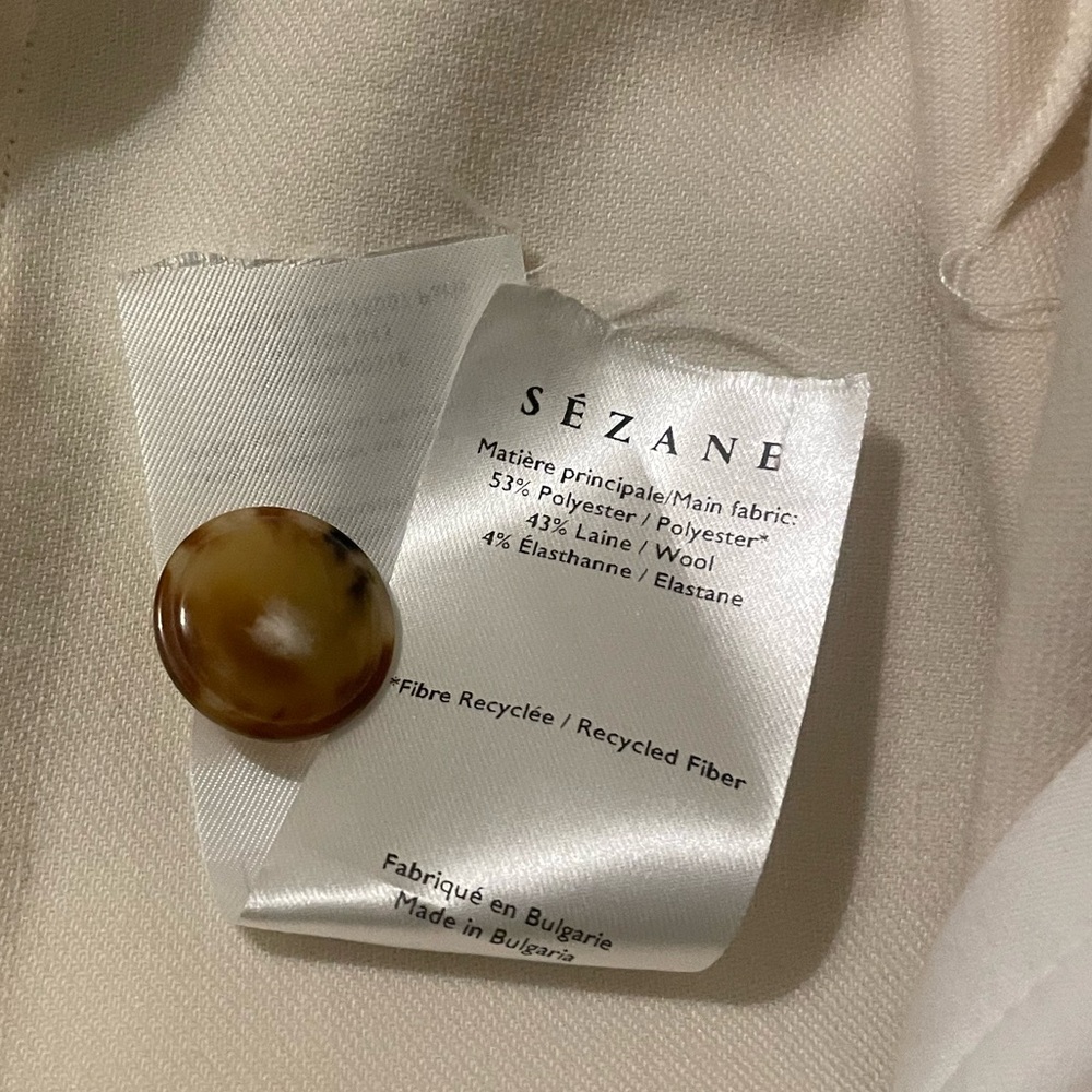 Sezane Soft Cream High-Waist Wide-Leg Trousers - Picture 13 of 14